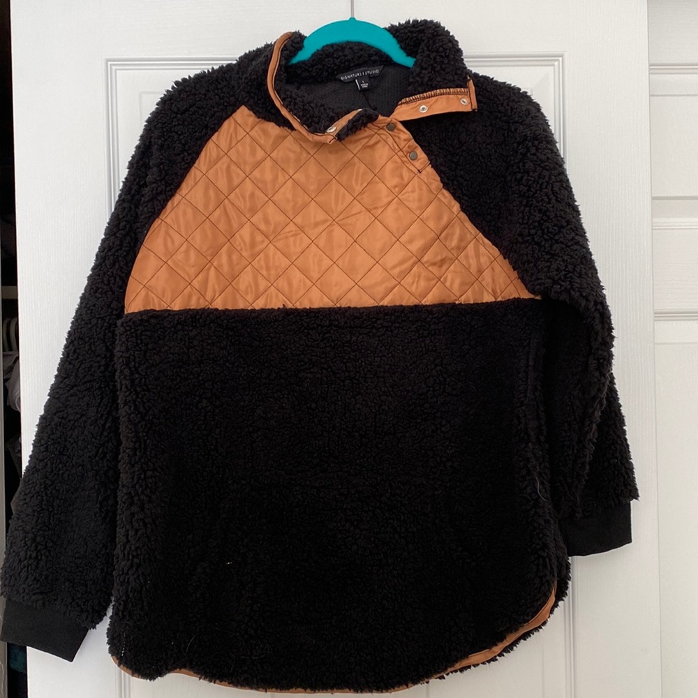Signature Studio L super soft sweater black & brown